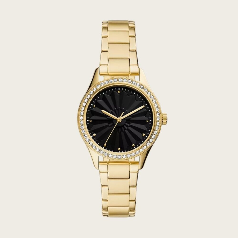 Fossil BQ3759 Rye Three-Hand Gold-Tone Stainless Steel Watch